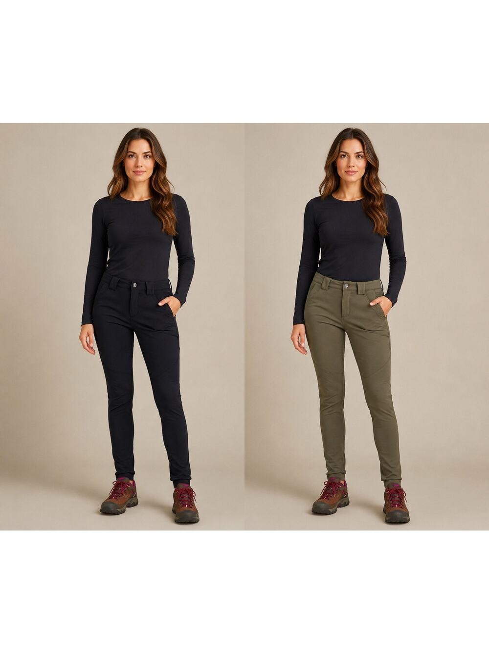 Duluth Bundle of 2 Women’s Hardcore Tech Skinny Leg Work Pants Black Olive NWT